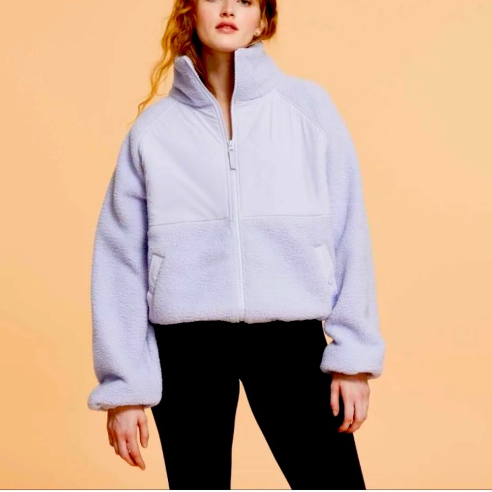New blogilates women’s campfire fleece full zip jacket size large